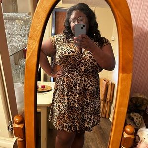 Cheetah print wrap dress